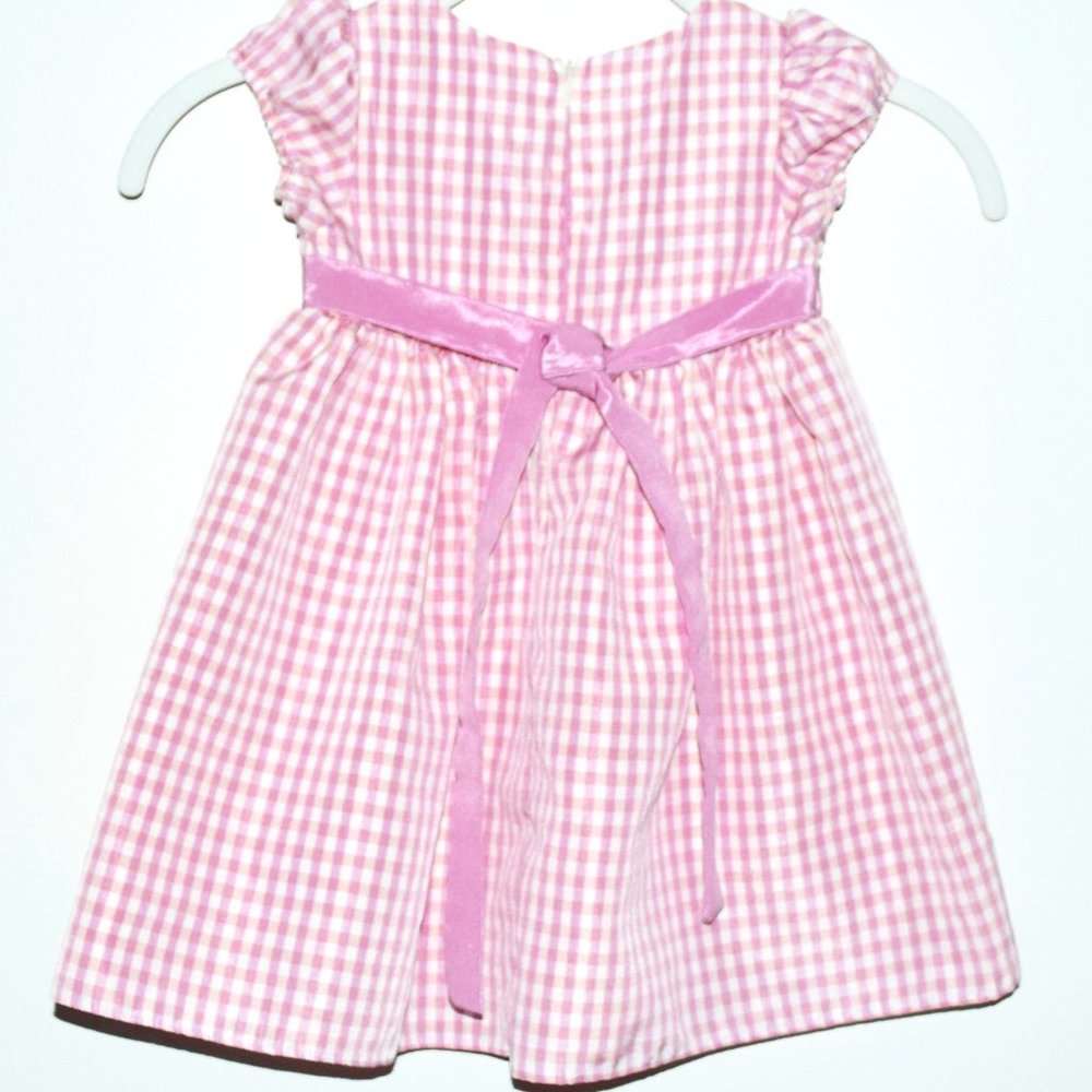 Sophie Rose Pink Gingham Check Dress with Short Sleeves - 18 Months - Picture 2 of 6